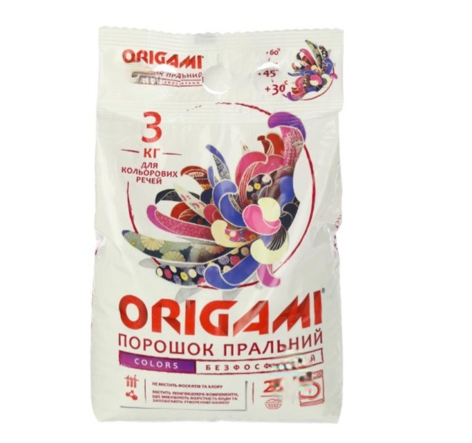 Порошок пральний ORIGAMI, для кольорової білизни, 3кг